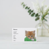 Orange Kätzchen-Visitenkarte Visitenkarte (Stehend Vorderseite)