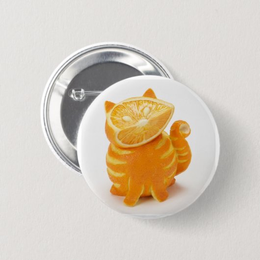 orange Katze Button (Vorne & Hinten)