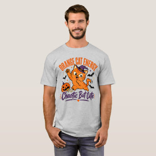 Orange Katze Energie Halloween-Shirt T-Shirt