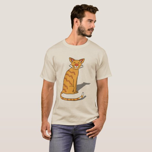 Orange Katze, Herren T-Shirt (Vorne ganz)