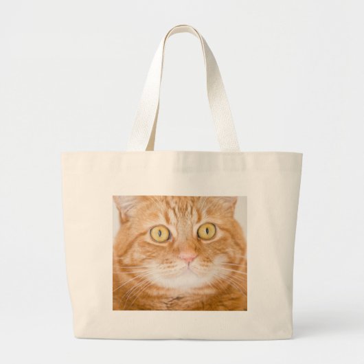 Orange Katze Jumbo Stoffbeutel (Vorne)