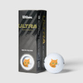 Orange Katze mit Individuelle Name Funny Cat Golfball (Verpackungen)