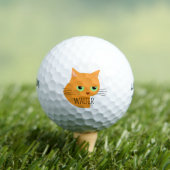 Orange Katze mit Individuelle Name Funny Cat Golfball (Insitu T-Shirt)