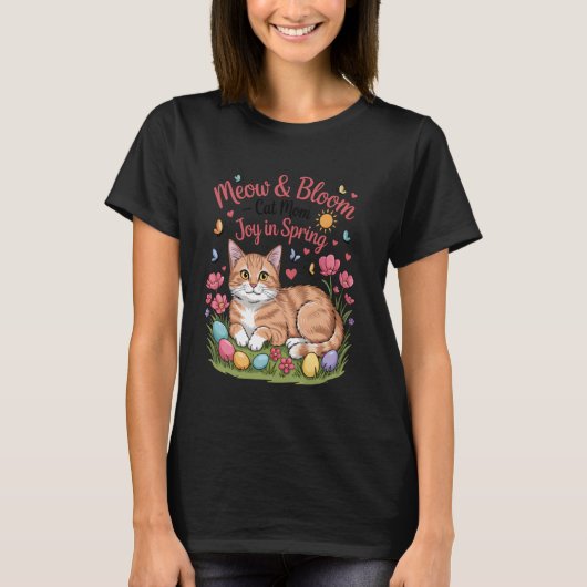 Orange Katze Momma Osterhase Tee (Vorderseite)