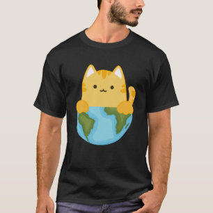 Orange Katze regiert die Welt große Katze auf der  T-Shirt