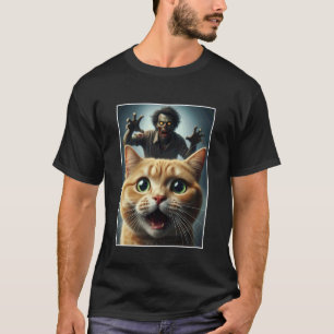 Orange Katze Selfie mit Zombie Lustiger Besitzer G T-Shirt