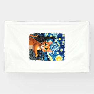 Orange Katze Selfie Sternennacht Katzenmutter Kat Banner