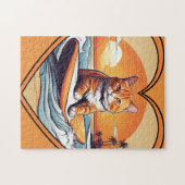 Orange Katze Surfen Puzzle (Horizontal)