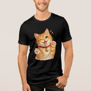 Orange Katze Wasserfarbene T-Shirt zum Schneiden Tri-Blend Shirt