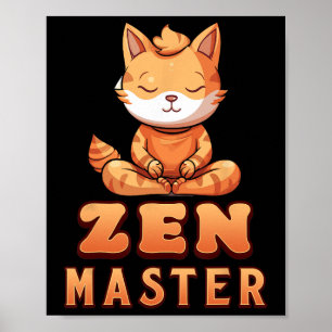 Orange Katze Yoga Zen Meister Orange Tabby Katze Y Poster