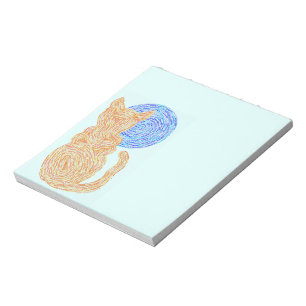 Orange Katze Z und die Mond-abstrakten Notizblock