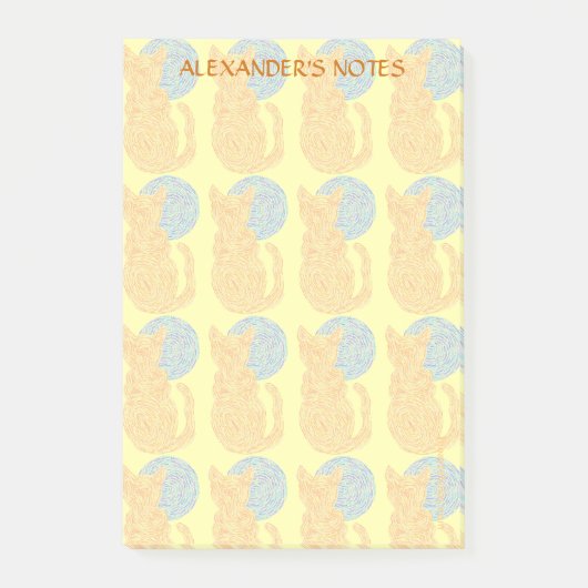 Orange Katze Z und die Post-it Klebezettel (Vorderseite)