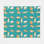 Orange Katzen lustig Fleecedecke (Vorderseite (Horizontal))