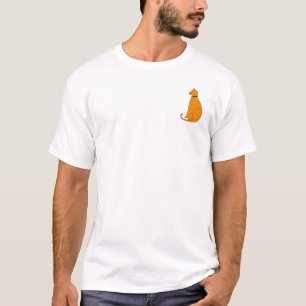 Orange Katzen-Shirt der Männer T-Shirt