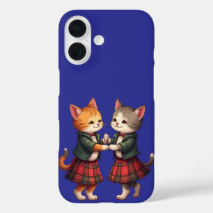 Orange Katzen tanzen schottischen Ceilidh iPhone 16 Hülle