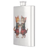 Orange Katzen tanzen Scottish Ceilidh Flachmann (Links)