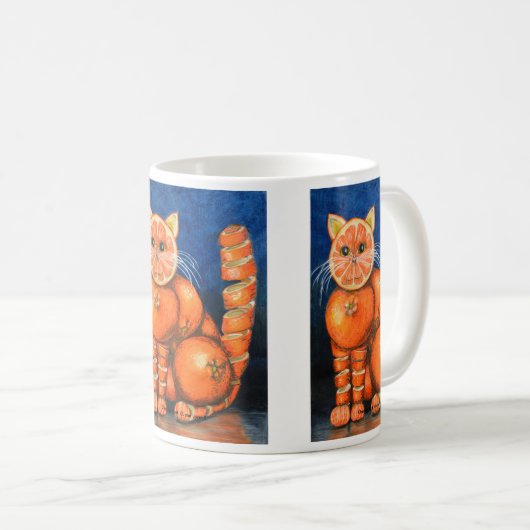 Orange Katzen-Tasse Kaffeetasse (VorderseiteRechts)