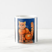 Orange Katzen-Tasse Kaffeetasse (Mittel)