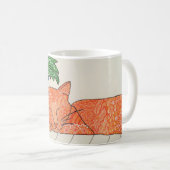 Orange Katzen-Tasse Kaffeetasse (VorderseiteRechts)