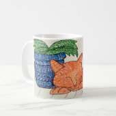 Orange Katzen-Tasse Kaffeetasse (Vorderseite Links)