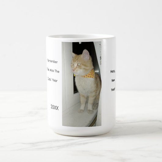 Orange Katzenfoto Text Kaffeetasse (Mittel)