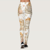 Orange Katzenmuster Leggings (Rückseite)