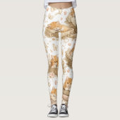 Orange Katzenmuster Leggings (Vorderseite)