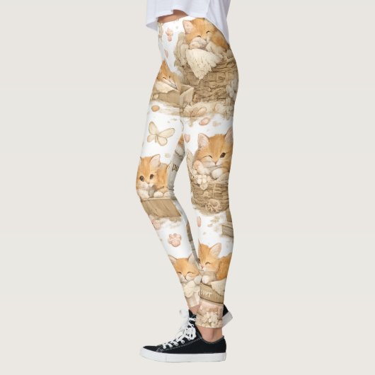 Orange Katzenmuster Leggings (Links)