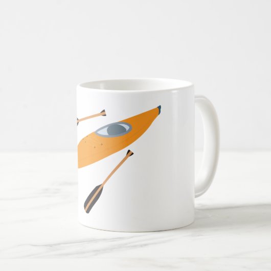 Orange Kayak mit Oars Kaffeetasse (VorderseiteRechts)
