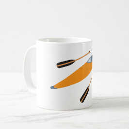 Orange Kayak mit Oars Kaffeetasse