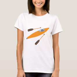 Orange Kayak mit Oars T-Shirt