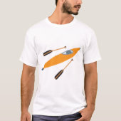 Orange Kayak mit Oars T-Shirt (Vorderseite)