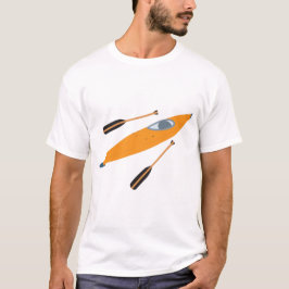 Orange Kayak mit Oars T-Shirt