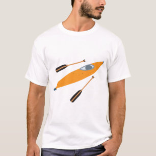 Orange Kayak mit Oars T-Shirt