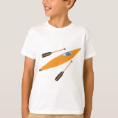 Orange Kayak mit Oars T-Shirt (Vorderseite)