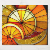 Orange-Keile aus festem Glas Alkoholflaschenetikett (Einzelnes Label)