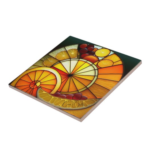 Orange-Keile aus festem Glas Fliese (Seite)