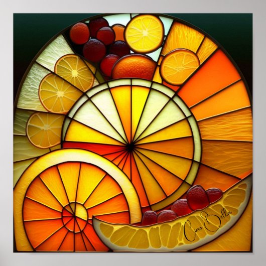 Orange-Keile aus festem Glas Poster (Vorne)