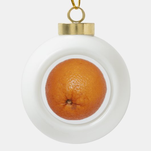Orange Keramik Kugel-Ornament (Vorderseite)