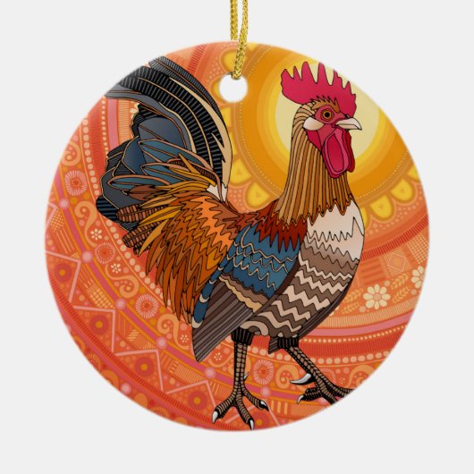 Orange Keramik Ornament (Vorne)