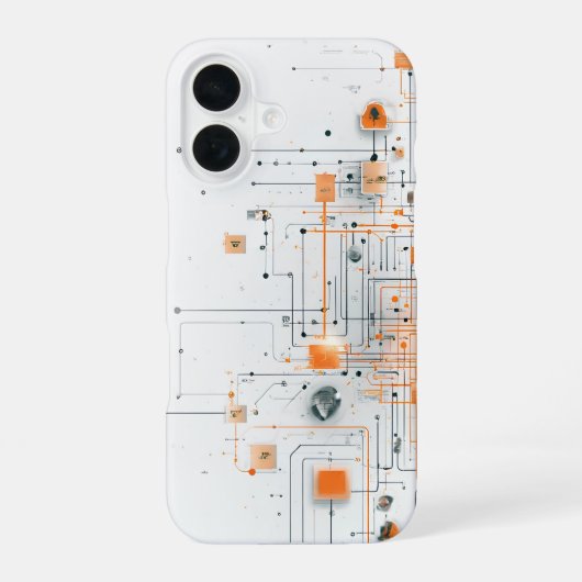 Orange-Kern-Schaltplan iPhone 16 Hülle (Rückseite)