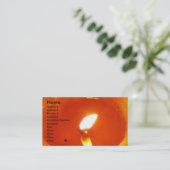 Orange Kerzen-Visitenkarte Visitenkarte (Stehend Vorderseite)