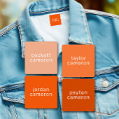 Orange Kids Name Iron On Clothing Etiketten