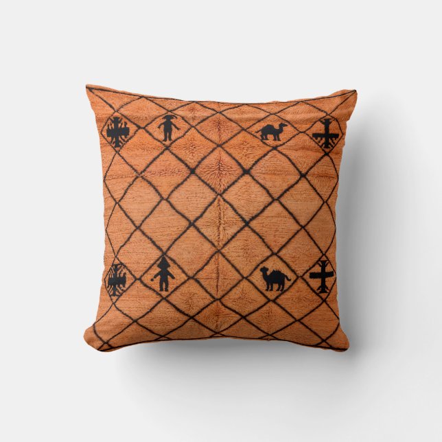 Orange Kilim Pillows: Wo Tradition Trend trifft Kissen (Vorderseite)