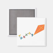 Orange Kite Magnet (Vorderseite/Rückseite)
