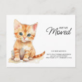 Orange Kitten Cat Moving New Zuhause we ve Moved Ankündigungspostkarte (Vorderseite)