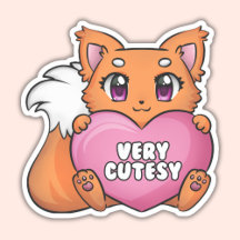 Orange Kitten Holding Heart, Sehr Cutesy