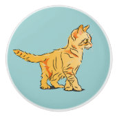 Orange Kitten Keramikknauf (Vorderseite)