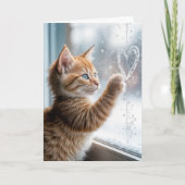 Orange Kitten mit einem frostigen Herzen Karte (Vorderseite)