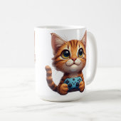 Orange Kitten mit Spielcontroller Gamer-Katze Kaffeetasse (VorderseiteRechts)